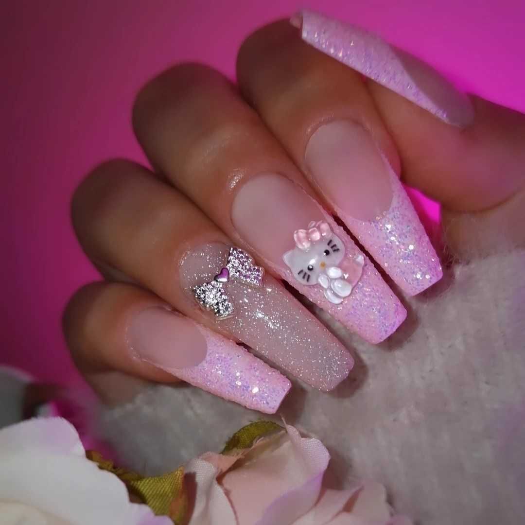 Pale Pink Gradient Glitter Pink Visual Idea Pale Pink Gradient Glitter Pink Visual Idea β Baddie Winter Nails