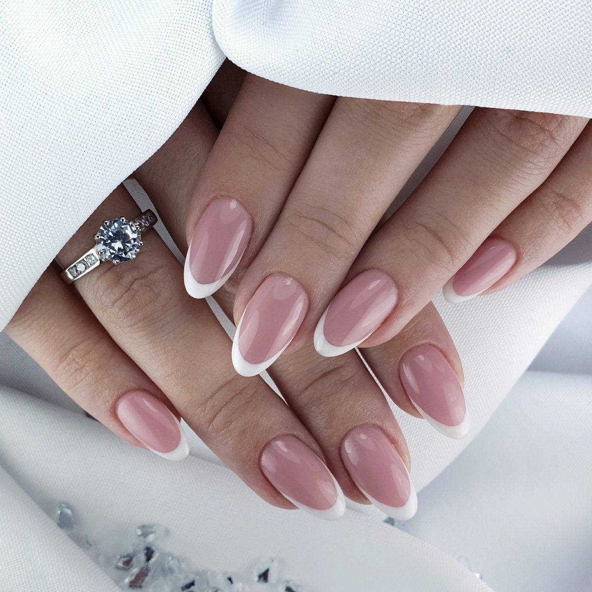 Sheer Pink Base With White Tips Visual Idea Sheer Pink Base With White Tips Visual Idea β Winter Wedding Guest Nails