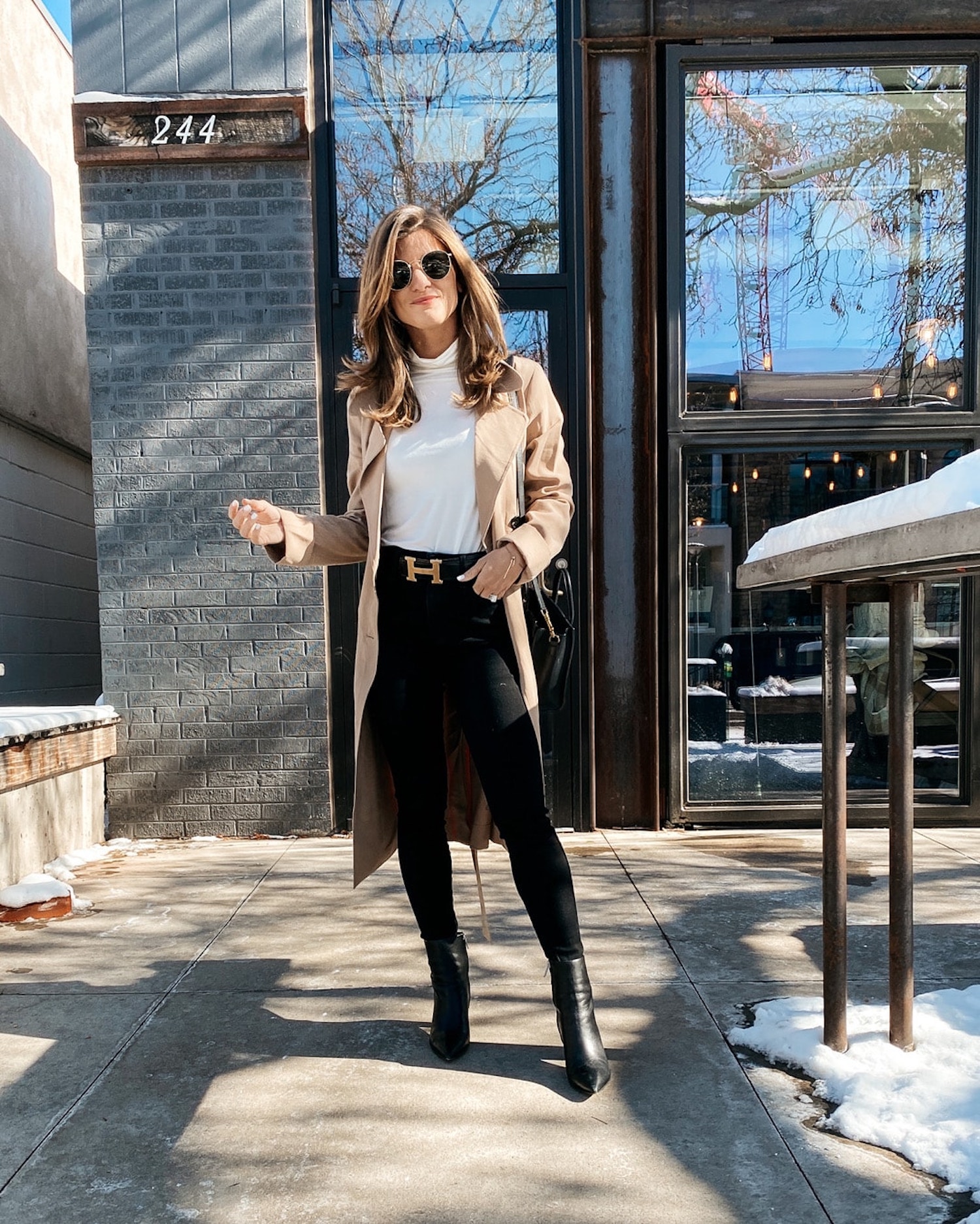 Smart Casual Trench Coat Ensemble Smart Casual Trench Coat Ensemble β Winter Outfits for Petite Women