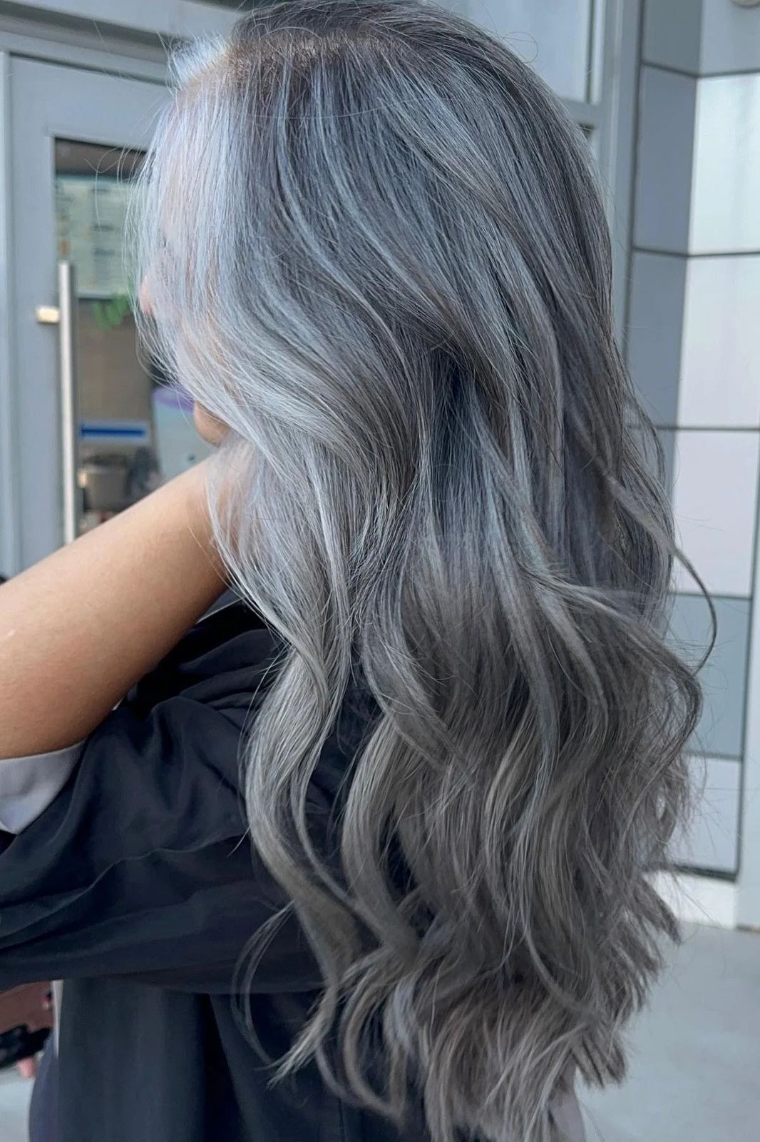 Side View Visual Idea — Winter Hair Colors for Gray Hair
