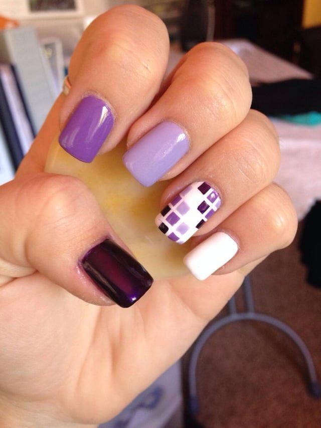Deep Purple To White Gradient Visual Idea — Winter Purple Nails