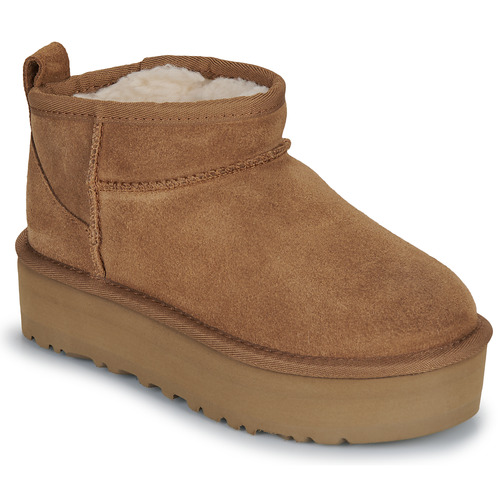 Tan Ugg Platform Mini Boots with Shearling Lining Tan Ugg Platform Mini Boots with Shearling Lining β Ugg Slippers Outfits
