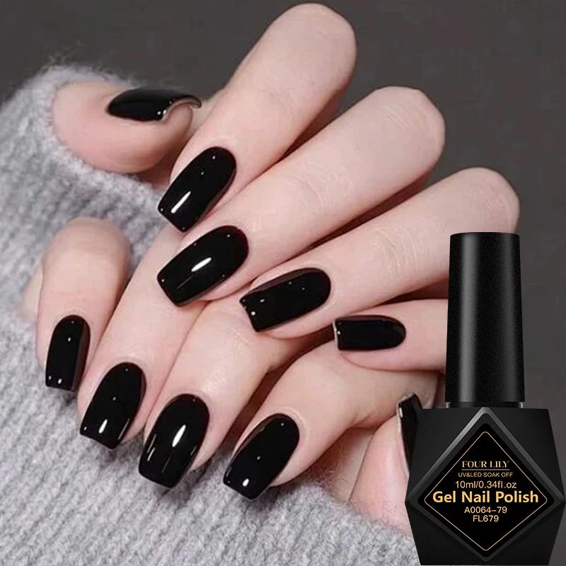 Deep Black Visual Idea — Winter Nail Colors