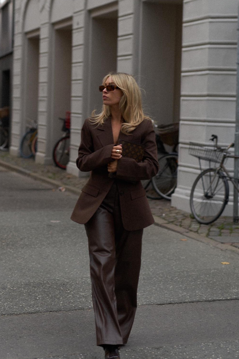 Chic Chocolate Brown Leather Suit with Black Boots Chic Chocolate Brown Leather Suit with Black Boots β Chocolate Brown Outfits