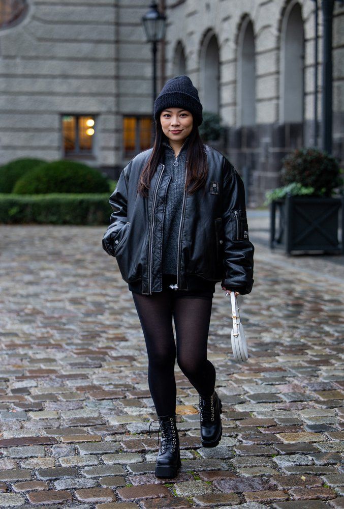 Sleek Straight Hair Under a Black Beanie Sleek Straight Hair Under a Black Beanie β Winter Hat Hairstyles