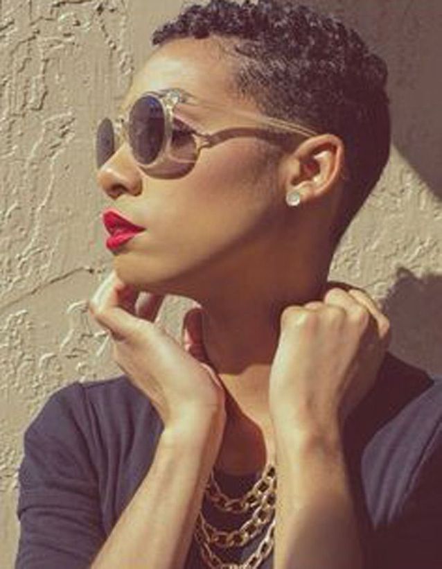 Short Textured Afro With Tapered Sides — Winter Haircuts for Black Women
