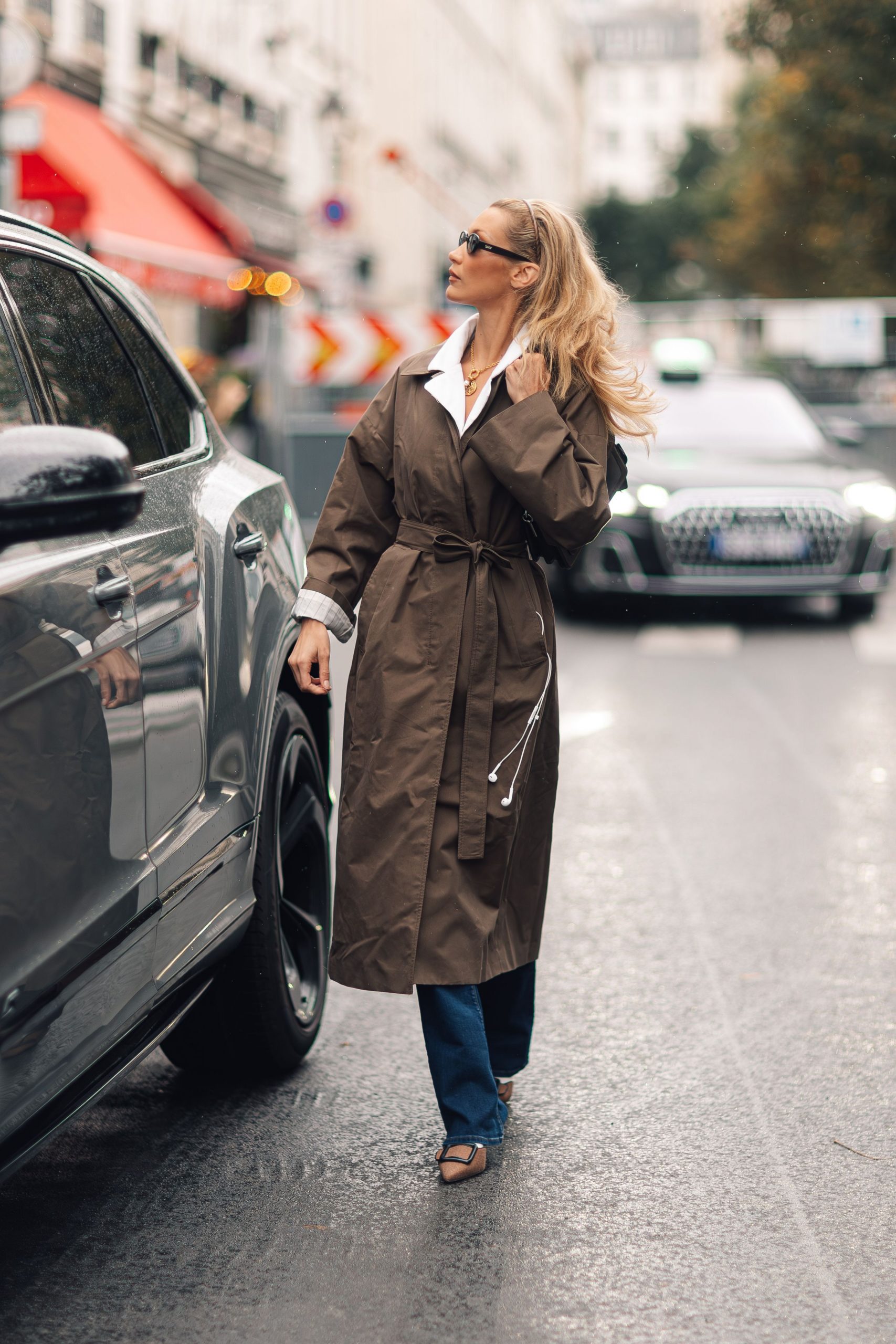 Casual Daytime Brown Belted Trench Car Coat with Wide-Leg Jeans Casual Daytime Brown Belted Trench Car Coat with Wide-Leg Jeans โ Car Coat Outfits