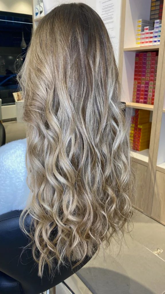 Mid-Back Ash Blonde Balayage Curls Mid-Back Ash Blonde Balayage Curls β Icy Blonde Hair