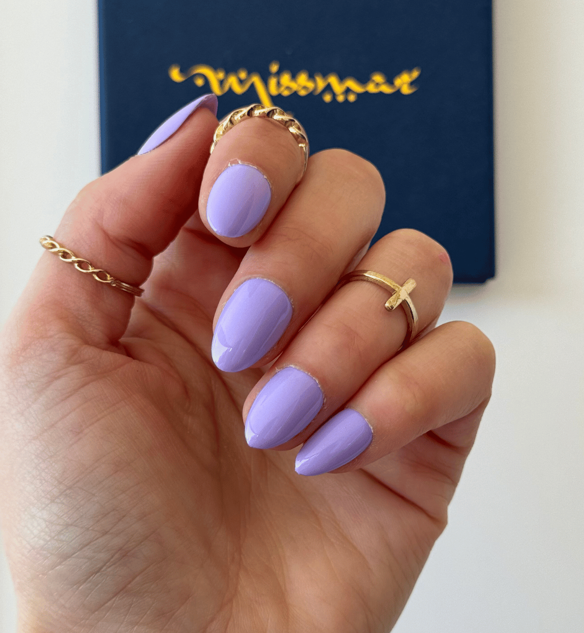 Glossy Light Purple Almond Nails Glossy Light Purple Almond Nails โ Short Winter Almond Nails