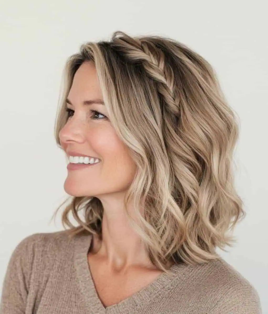 Chin Visual Idea — Winter Half Up Half Down Hairstyles