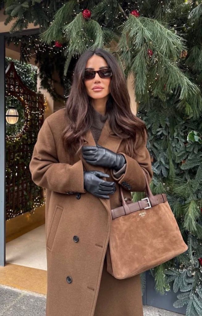 Monochromatic Brown: Wool Coat and Turtleneck Elegance — Winter Layering Outfits