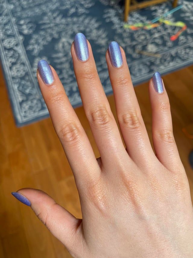 Cool Shimmer Icy Blue Oval Nails Cool Shimmer Icy Blue Oval Nails β Icy Blue Nails