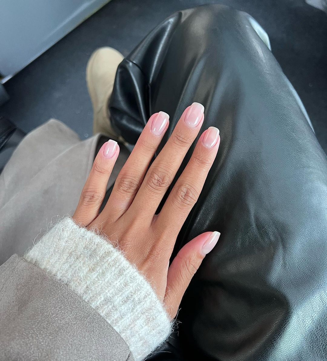 Sheer Pink French Tips Sheer Pink French Tips β Clean Girl Winter Nails