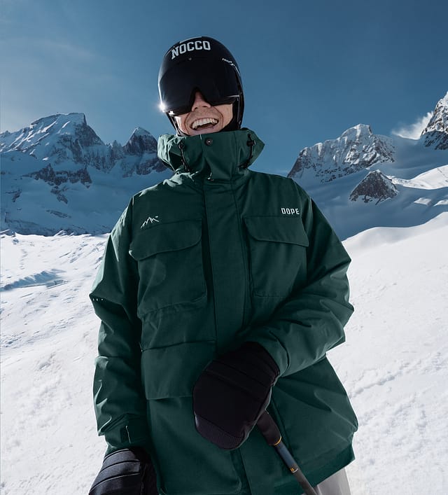Green Hooded Jacket with Embossed Logo for a Functional Snowboarding Piece Green Hooded Jacket with Embossed Logo for a Functional Snowboarding Piece β Snowboarding Outfits