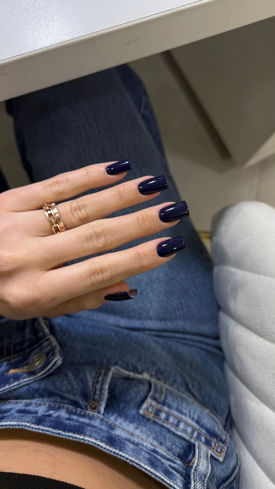 One Hand Flawless Navy Blue Glossy Short Oval Nails One Hand Flawless Navy Blue Glossy Short Oval Nails β Navy Blue Nails