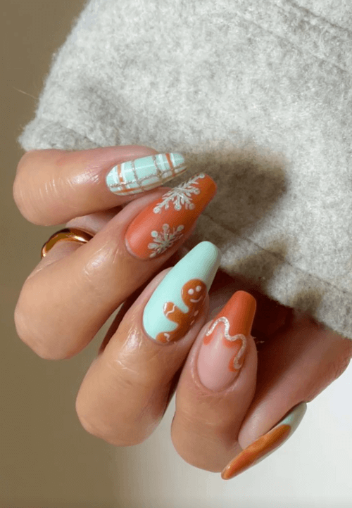 Playful Christmas Coffin Nails Mix — Christmas Nail Designs 2026
