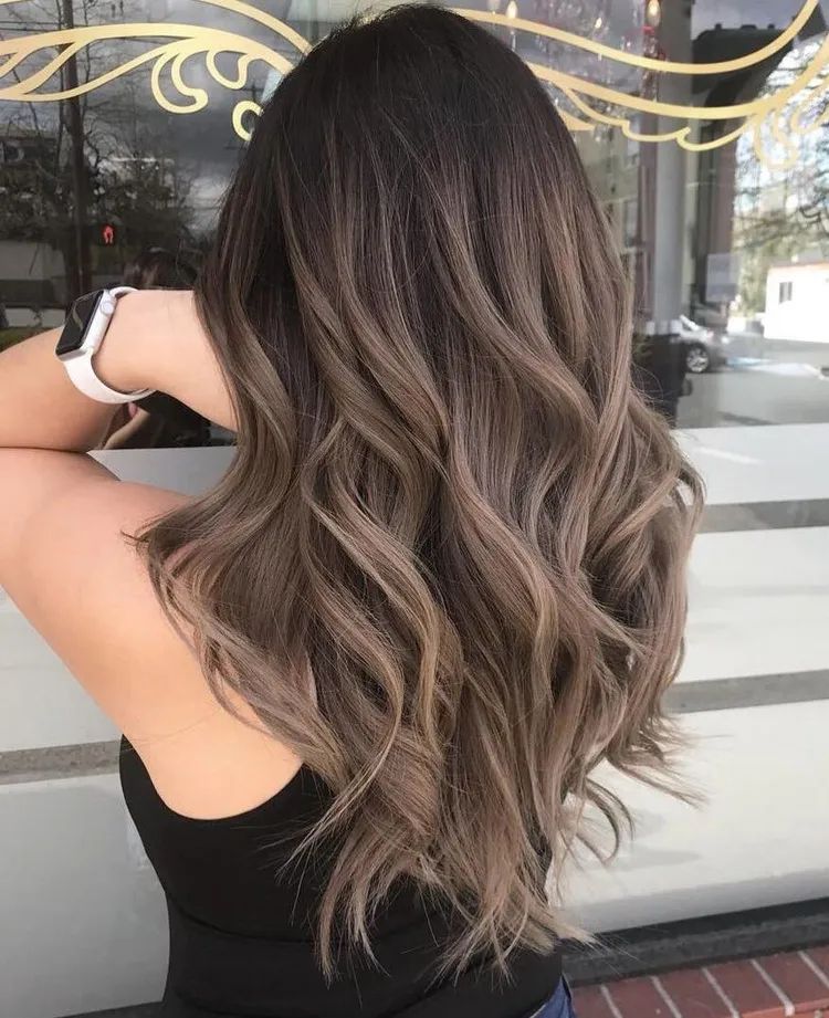 Dark Brown With Ash Blonde Balayage — Winter Hair Colors