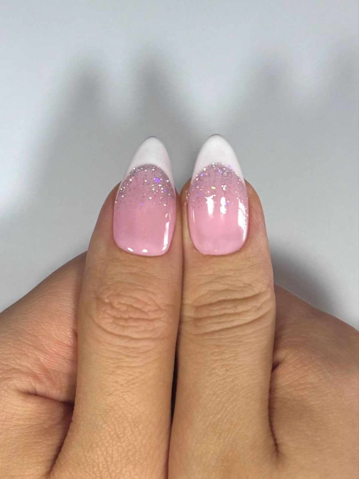 Silver Glitter French Tip Almond Nails Silver Glitter French Tip Almond Nails β Sparkly New Years Nails 2027