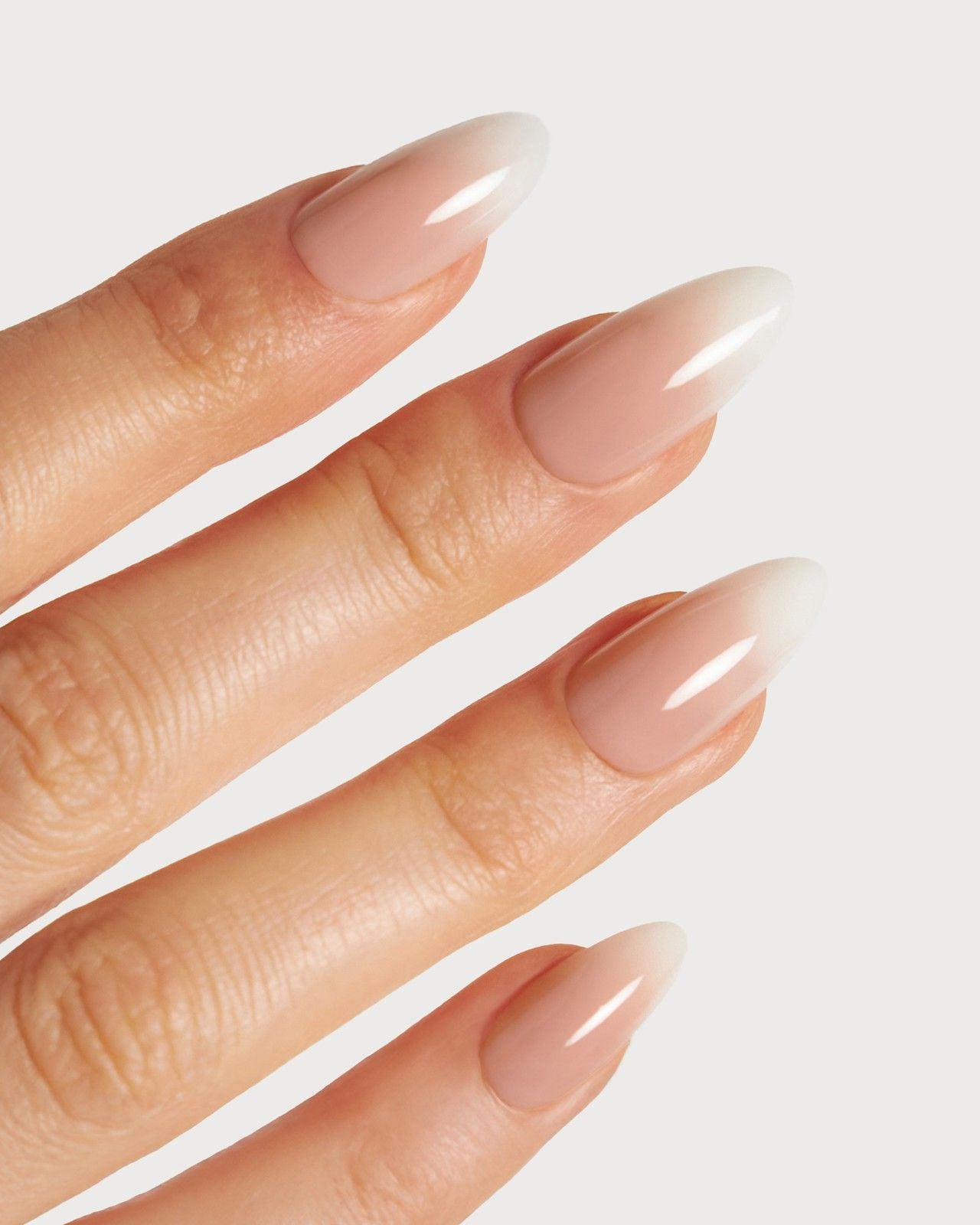 Sheer Nude Classic French Almonds Sheer Nude Classic French Almonds โ Winter Almond Nails
