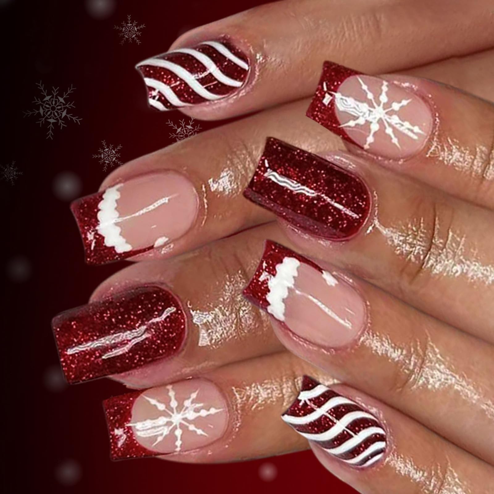 Christmas Visual Idea Christmas Visual Idea β Winter Glitter Nails