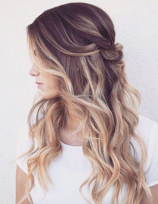 Ombre With Face-Framing Curtain Bangs — Winter Ombre Hair