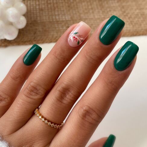 Vert bouteille avec dΓ©corations de NoΓ«l