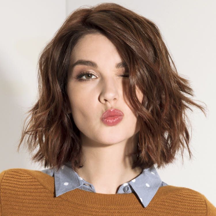 Medium Brown Bob With Side-Swept Bangs — Easy Winter Hairstyles
