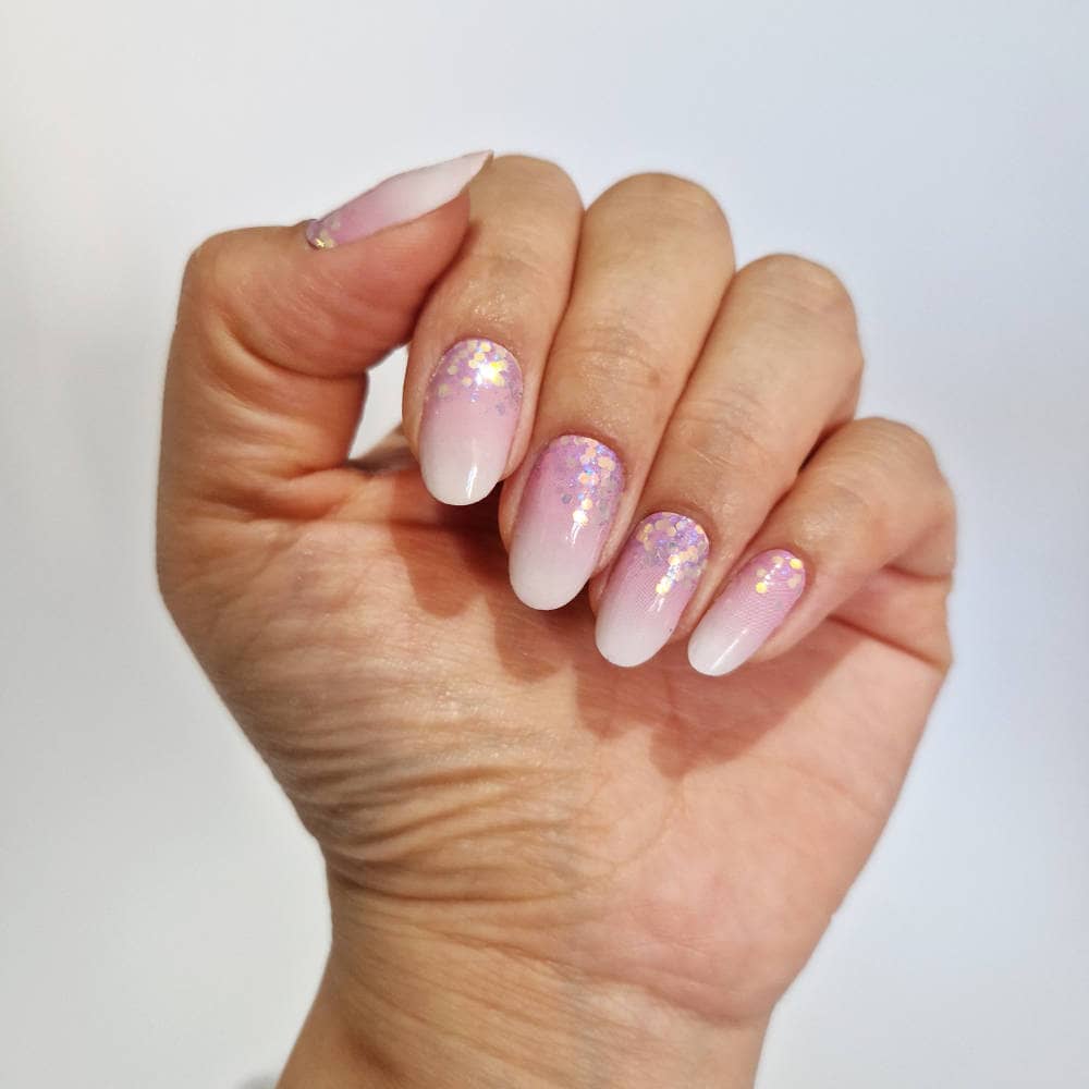 Scattered Iridescent Glitter Gradient Scattered Iridescent Glitter Gradient β Winter Glitter Nails