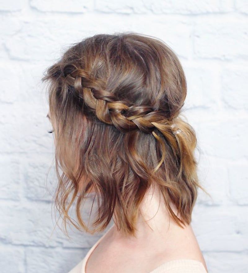 Braided Crown Bob with Waves — Winter Braided Hairstyles
