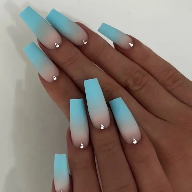 Matte Visual Idea — Long Winter Coffin Nails