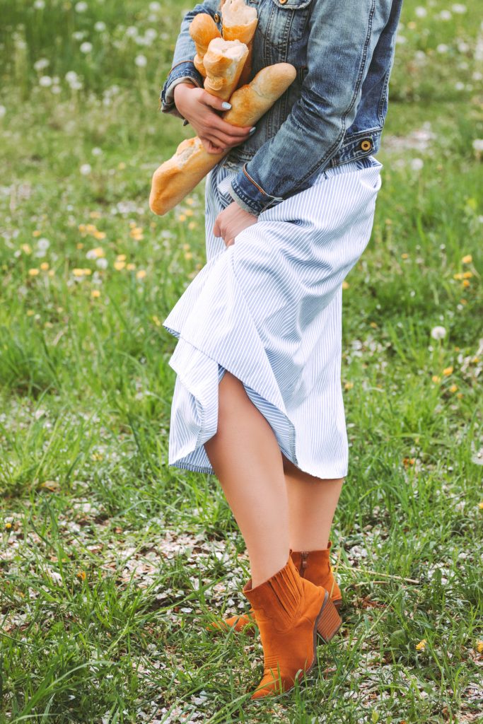 Fringe Ankle Boots with a Striped Midi Dress Fringe Ankle Boots with a Striped Midi Dress β Ankle Boots Outfits