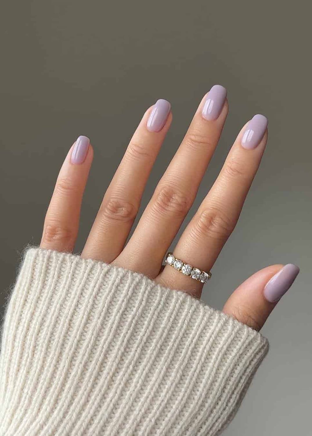 Creamy Lilac Glossy Short Oval Nails Creamy Lilac Glossy Short Oval Nails β Winter Nails