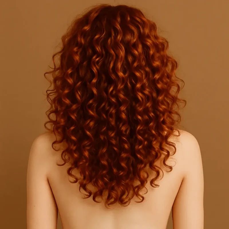 Shoulder Length Vibrant Copper Red — Winter Hair Colors for Curly Hair