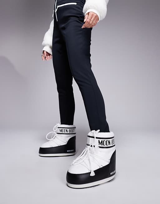 Monochrome Winter: Black and White Snow Boots with Ski Pants — Moon Boots Outfits
