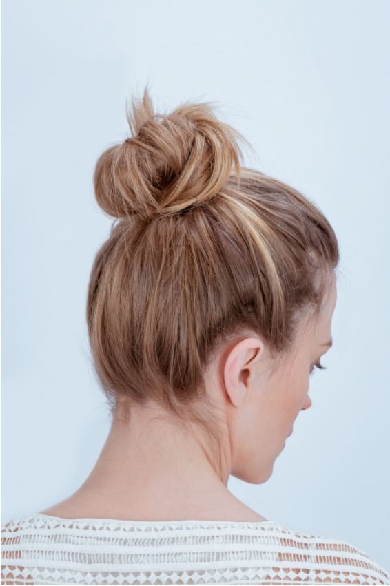 Ash Blonde Messy Bun With Wispy Bangs — Easy Winter Hairstyles