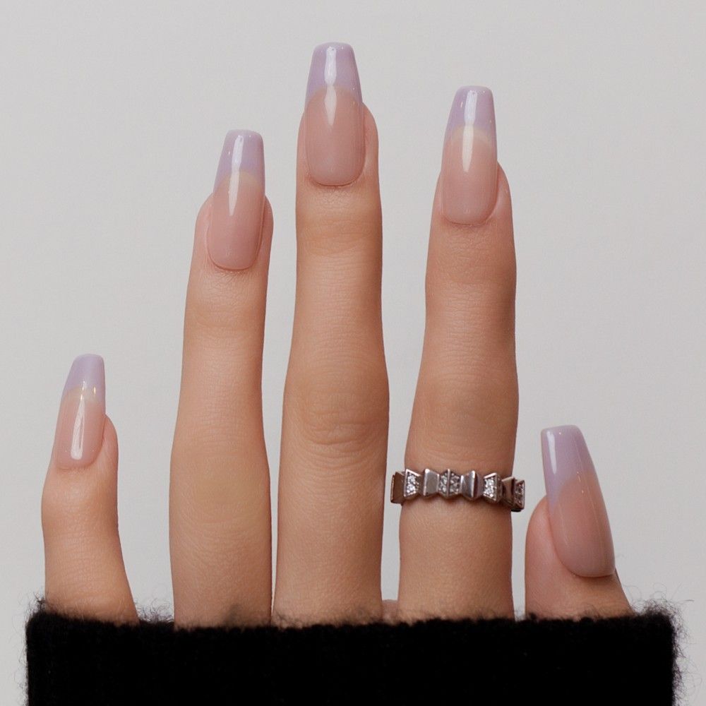 Sheer Lavender French Tips Visual Idea Sheer Lavender French Tips Visual Idea β Winter Lavender Nails