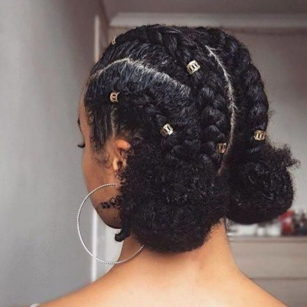Thick Black Braided Updo With Buns Thick Black Braided Updo With Buns β Winter Hairstyles