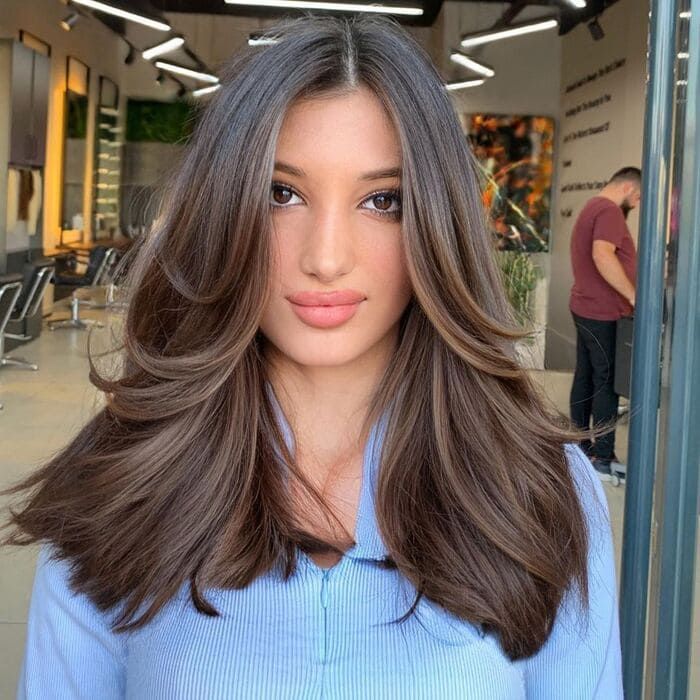 Voluminous Blowout With Layers Voluminous Blowout With Layers β Long Winter Haircuts
