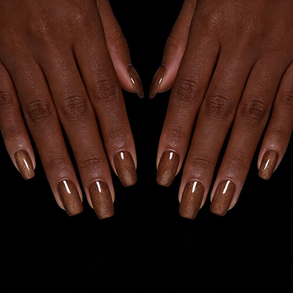 Rich Warm Brown Shimmer Square Nails Rich Warm Brown Shimmer Square Nails β Mocha Nails