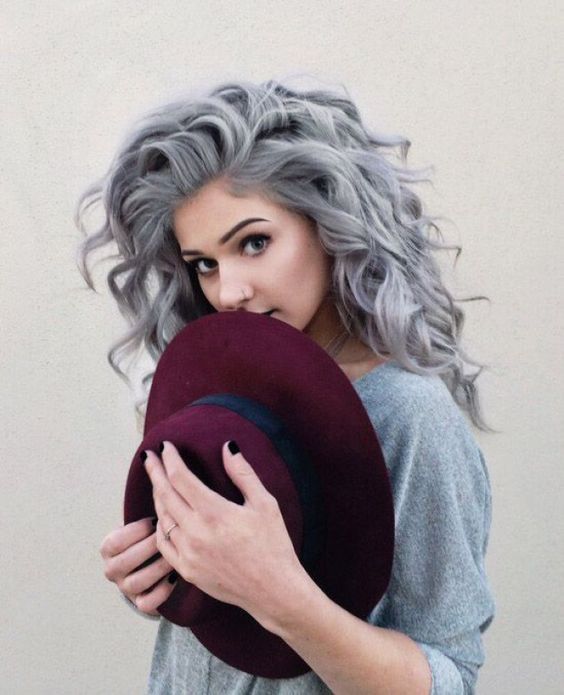 Medium Gray Layers with Curtain Bangs — Winter Hair Colors for Gray Hair
