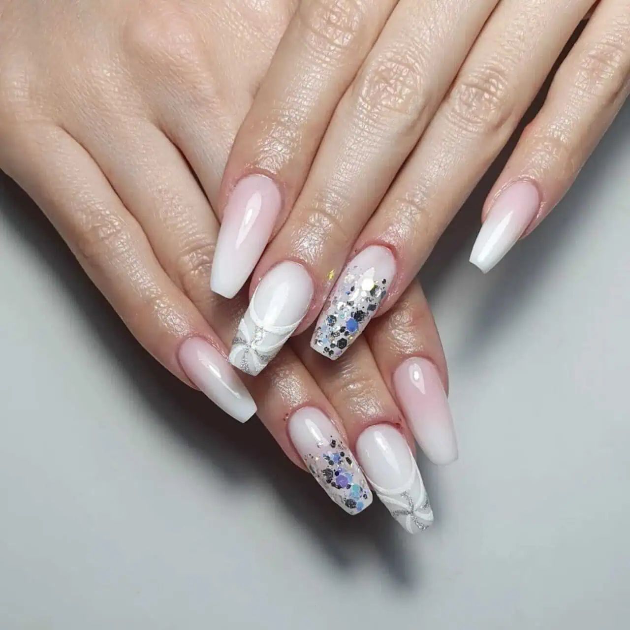 OmbrΓ© Coffin with Butterfly Glam OmbrΓ© Coffin with Butterfly Glam β New Years Nails 2027