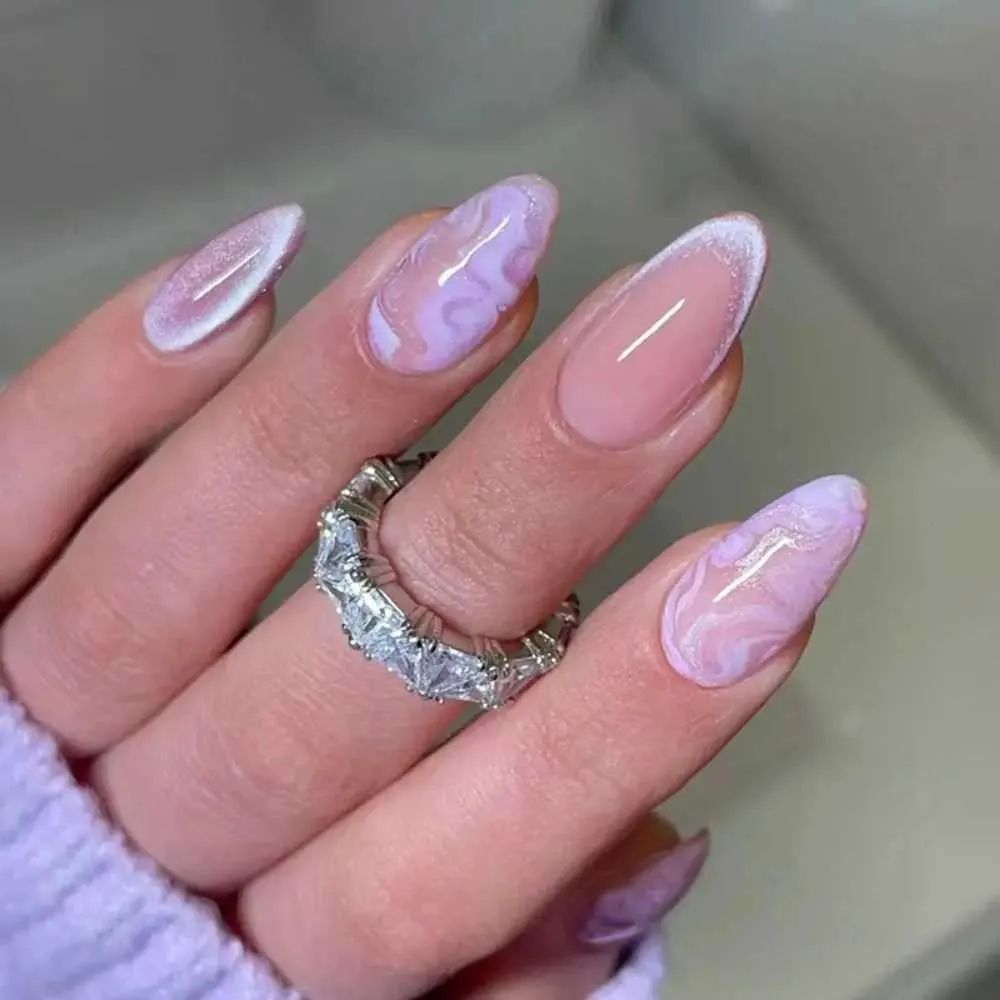 Deep Purple Glossy Short Square Nails — Winter Purple Nails
