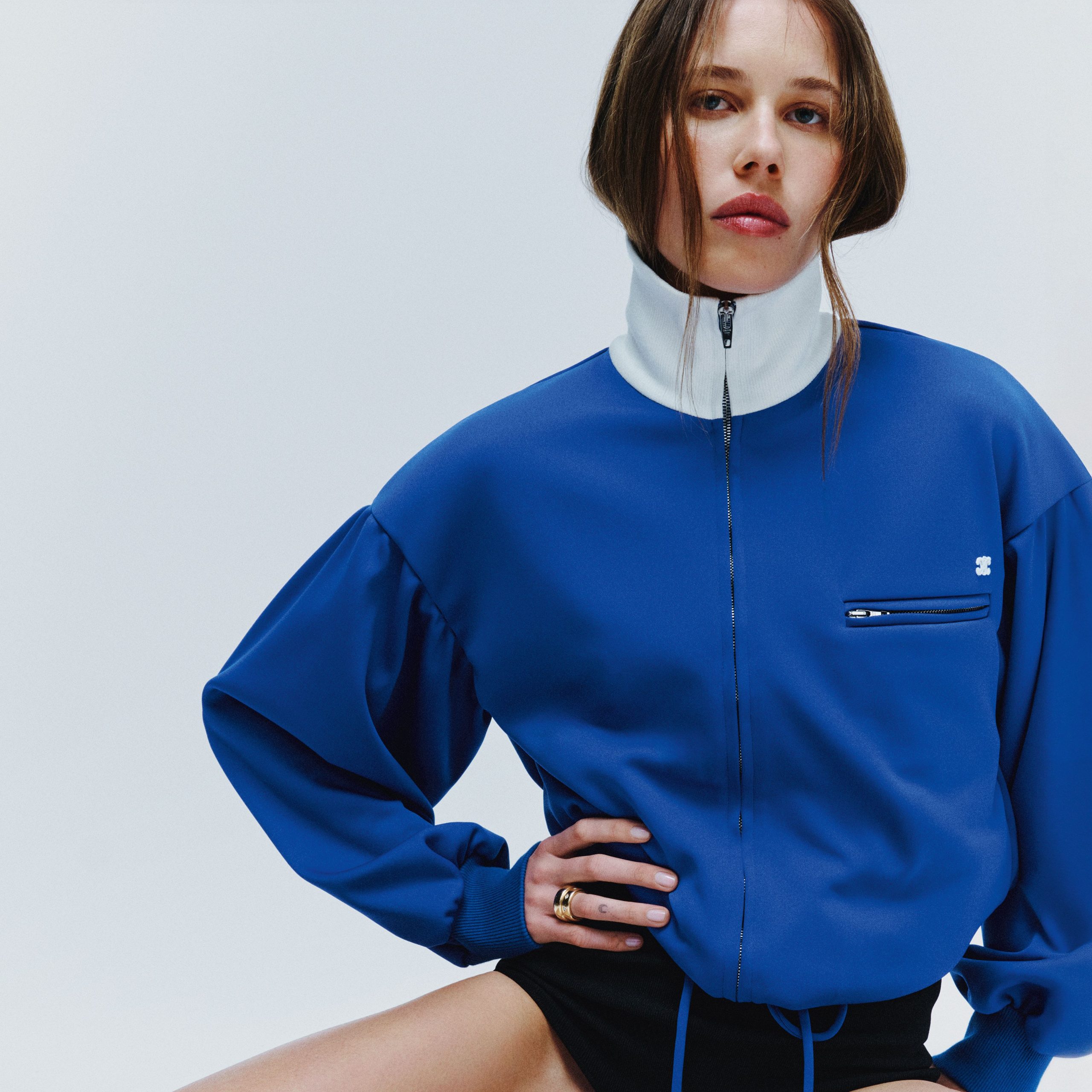 Royal Blue Zip-Up Jacket Athleisure Royal Blue Zip-Up Jacket Athleisure β Winter Athleisure Outfits