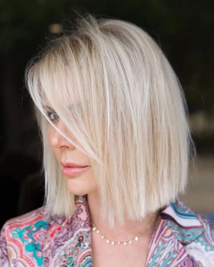 Ash Blonde Lob with Face-Framing Layers — Winter Haircuts for Women Over 50