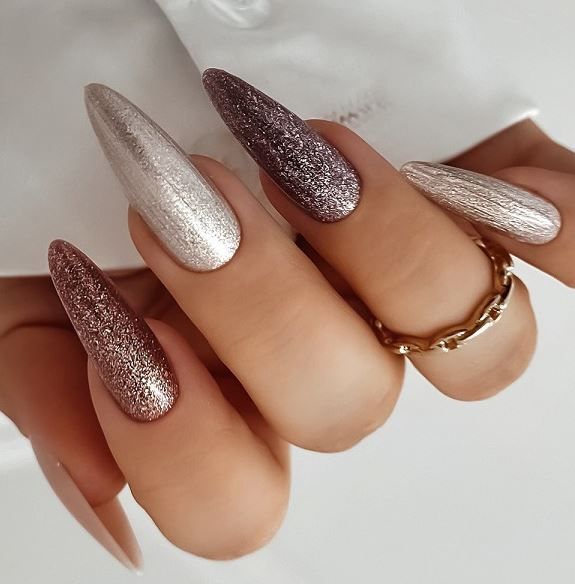 Extra Long Stiletto Mixed Glitter Nails Extra Long Stiletto Mixed Glitter Nails β Winter Acrylic Nails