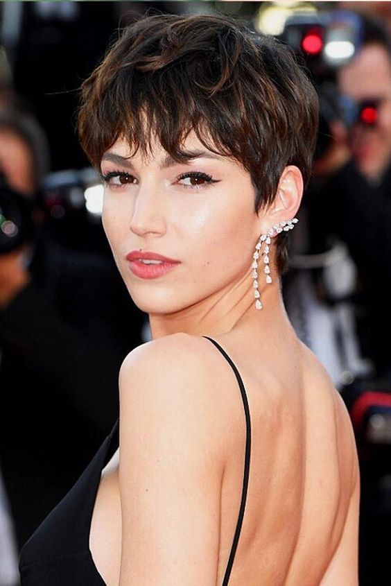 Choppy Dark Brown Pixie With Tousled Fringe Choppy Dark Brown Pixie With Tousled Fringe β Winter Haircuts for Women