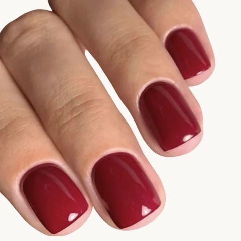 Solid Color Visual Idea Solid Color Visual Idea β Winter Red Nails