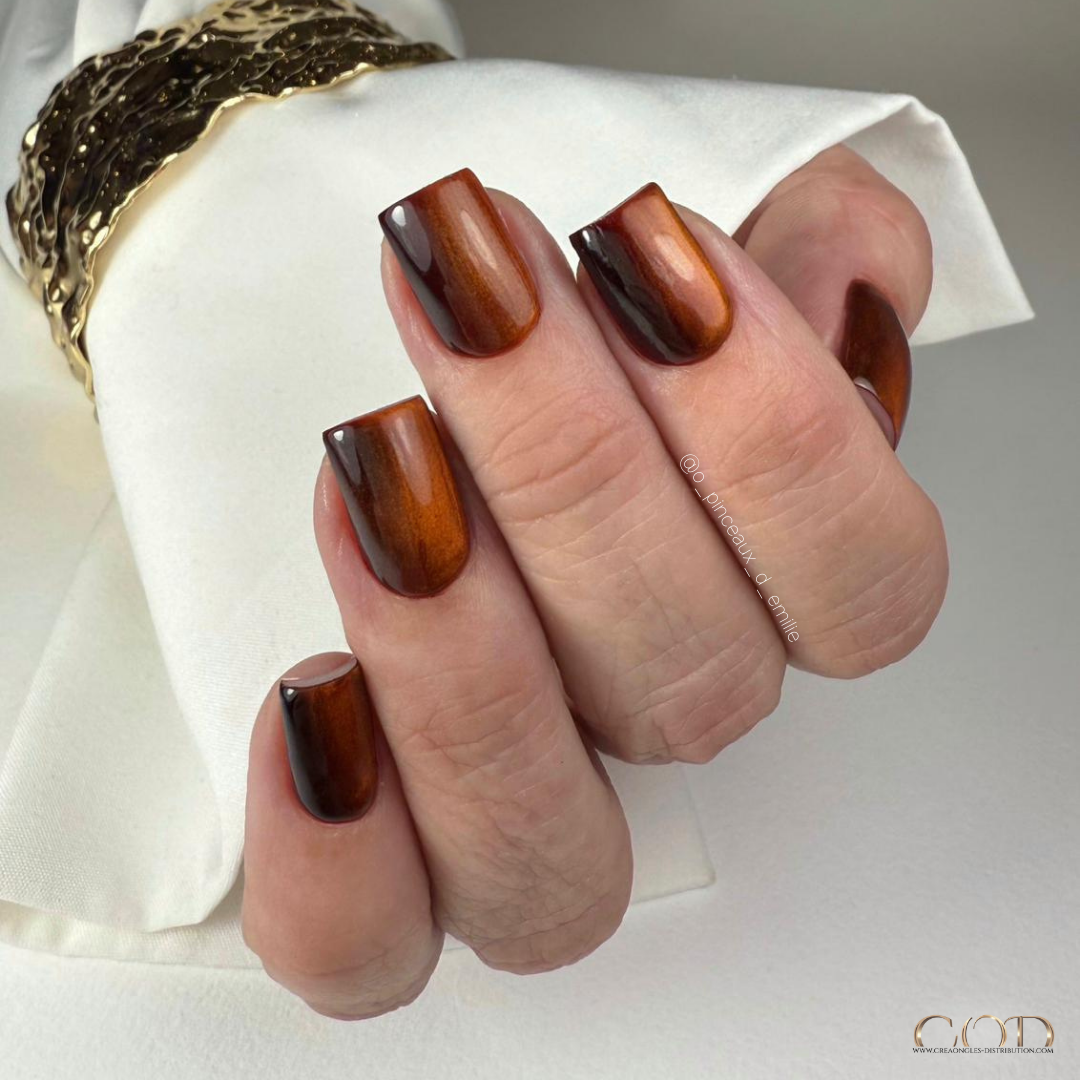 Amber to Dark Brown Color-Shift Square Amber to Dark Brown Color-Shift Square β Everyday Winter Nails