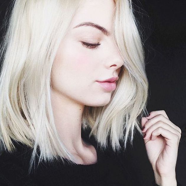 Chin Length Bob Icy Platinum Blonde — Winter Hair Colors for Pale Skin