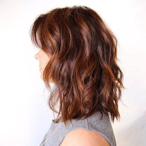 Vibrant Mahogany Bob With Side-Swept Bangs — Mahogany Hair Color